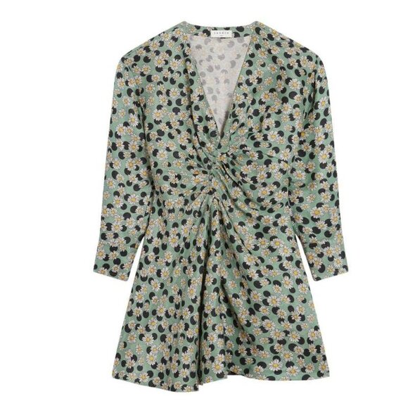 SANDRO NWOT FLORAL POLKA DOT DRESS - Picture 2 of 14